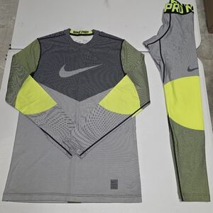 Nike Pro men's long-sleeve compression shirt and matching pants set
